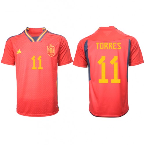 Spain Ferran Torres #11 Replica Home Shirt World Cup 2022 Short Sleeve